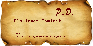 Plakinger Dominik névjegykártya